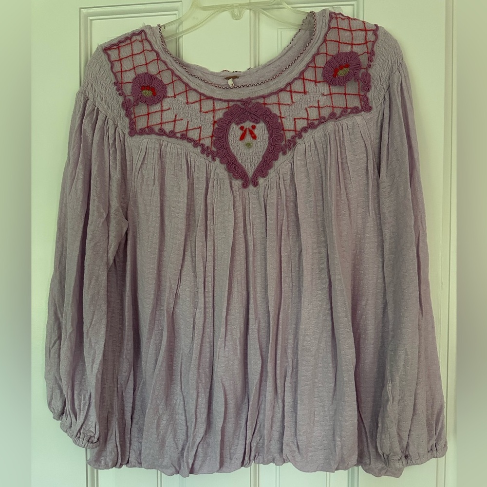 Free People Begonia Kit Embroidered Top
